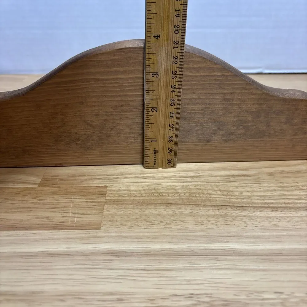 Vintage Solid Wood Heart Hanging Shelf Brown Love Cottage Core